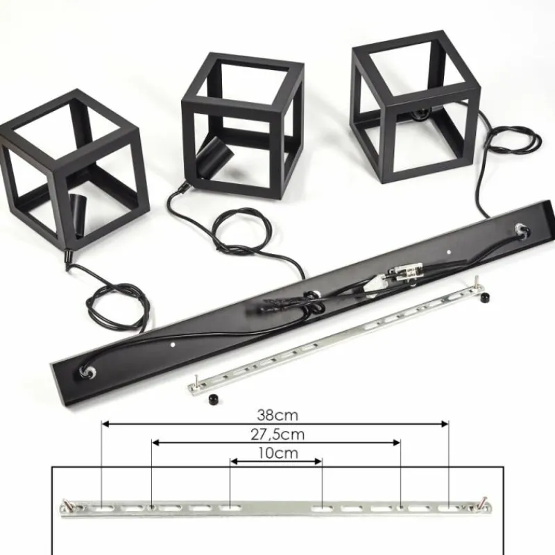 Style Boho-Chic-hofstein Suspension Melide Noir, 3 lumières