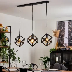 Style Boho-Chic-hofstein Suspension Melide Noir, 3 lumières