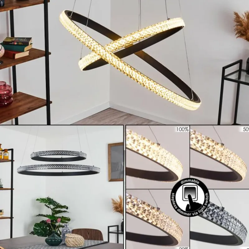 hofstein Suspension Melosa LED Noir, 1 lumière