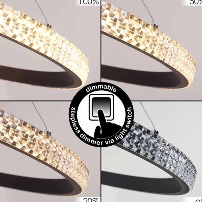 hofstein Suspension Melosa LED Noir, 1 lumière