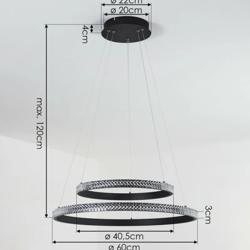 hofstein Suspension Melosa LED Noir, 1 lumière