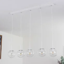 hofstein Suspension Mesas Blanc, 5 lumières