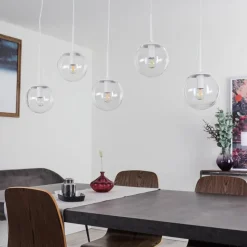 hofstein Suspension Mesas Blanc, 5 lumières