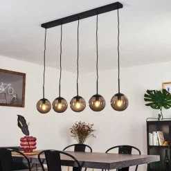 Suspension Verre Fumé-hofstein Suspension Mesas Noir, 5 lumières