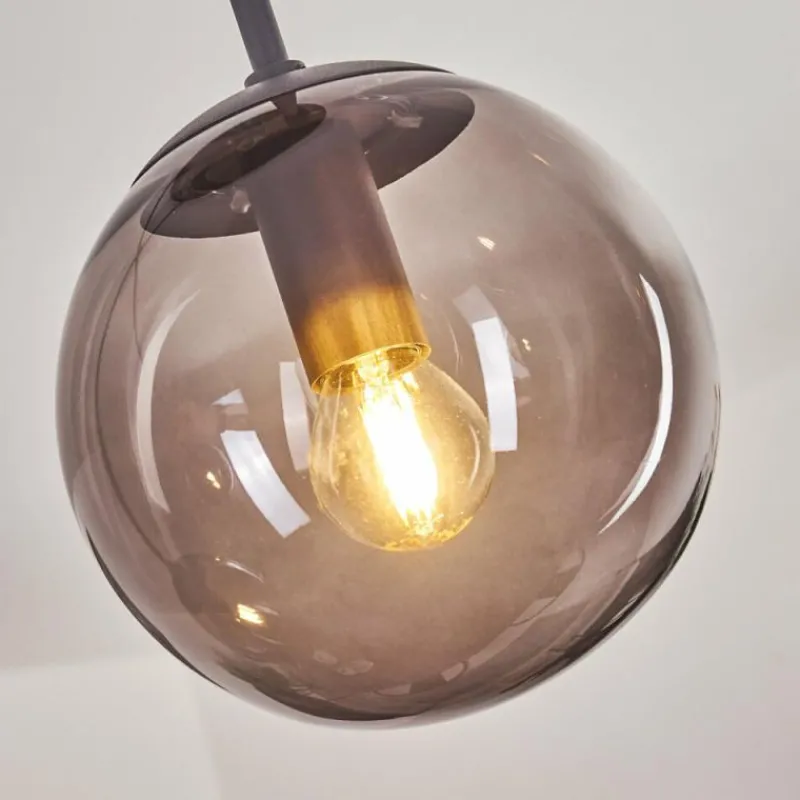 Suspension Verre Fumé-hofstein Suspension Mesas Noir, 3 lumières