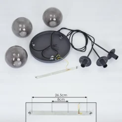 Suspension Verre Fumé-hofstein Suspension Mesas Noir, 3 lumières