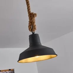 Lampes Industrielles-hofstein Suspension Midland Brun, Noir, 1 lumière