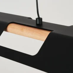 Lampes En Bois-hofstein Suspension Milot LED Écru, Noir, 1 lumière