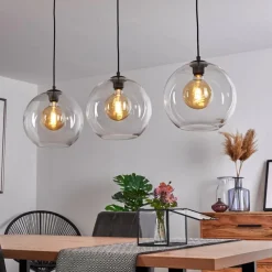 hofstein Suspension Minhe Argent Oxydé, 3 lumières