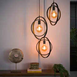 Lampes Vintages & Rétros-hofstein Suspension Mirandola  Gris, 3 lumières