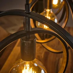 Lampes Vintages & Rétros-hofstein Suspension Mirandola Noir, 3 lumières