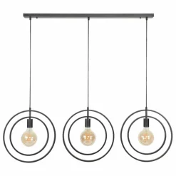 Lampes Vintages & Rétros-hofstein Suspension Mirandola Noir, 3 lumières