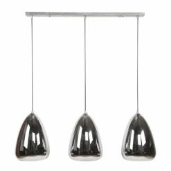 Suspension Verre Fumé-Zijlstra Suspension Missirola Argent Oxydé, 3 lumières