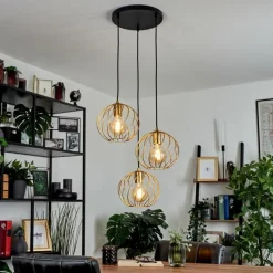 Lampes Industrielles-hofstein Suspension Miton Noir, 3 lumières