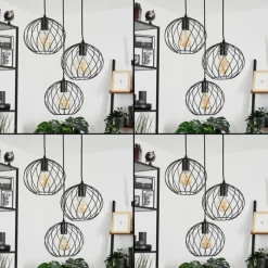 Lampes Industrielles-hofstein Suspension Miton Noir, 3 lumières