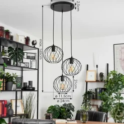 Lampes Industrielles-hofstein Suspension Miton Noir, 3 lumières