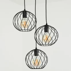 Lampes Industrielles-hofstein Suspension Miton Noir, 3 lumières