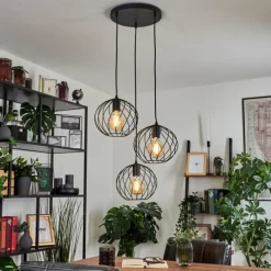 Lampes Industrielles-hofstein Suspension Miton Noir, 3 lumières