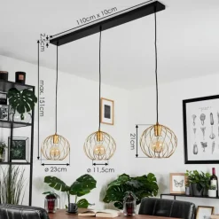 Lampes Vintages & Rétros-hofstein Suspension Miton Noir, 3 lumières