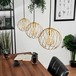 Lampes Vintages & Rétros-hofstein Suspension Miton Noir, 3 lumières