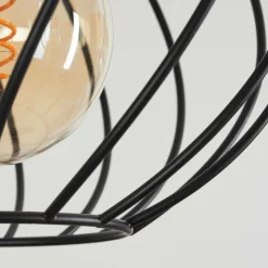 Lampes Vintages & Rétros-hofstein Suspension Miton Noir, 3 lumières