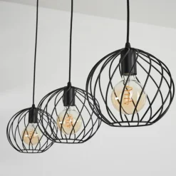 Lampes Vintages & Rétros-hofstein Suspension Miton Noir, 3 lumières