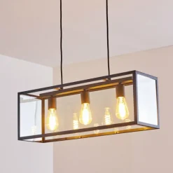 hofstein Suspension Moatize Noir, 3 lumières