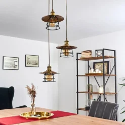 Lampes Industrielles-hofstein Suspension Moena Vieux laiton, Bronze, 3 lumières