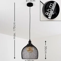 Lampes Vintages & Rétros-hofstein Suspension Moholm Noir, 1 lumière