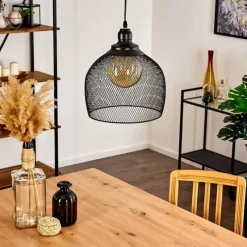 Lampes Industrielles-hofstein Suspension Moholm Noir, 1 lumière