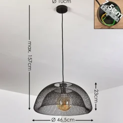 Lampes Industrielles-hofstein Suspension Moholm Noir, 1 lumière