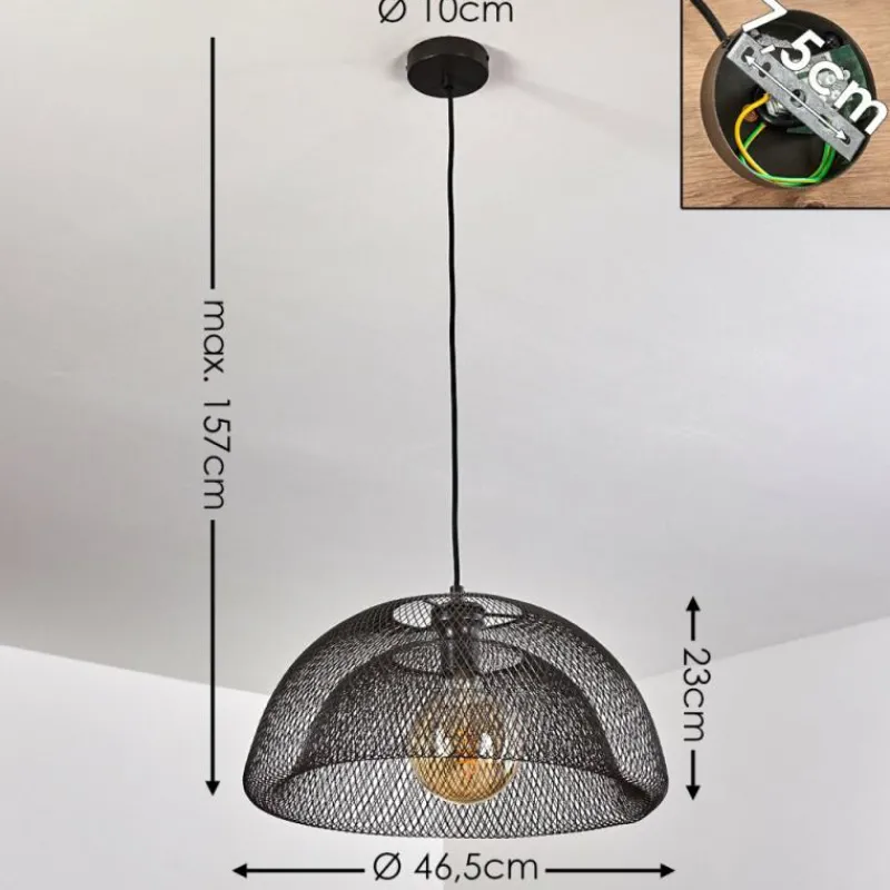 Lampes Industrielles-hofstein Suspension Moholm Noir, 1 lumière