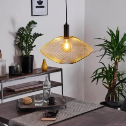 Lampes Dorées-hofstein Suspension Moholm Noir, 1 lumière