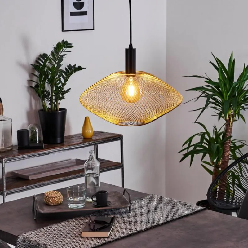 Lampes Dorées-hofstein Suspension Moholm Noir, 1 lumière