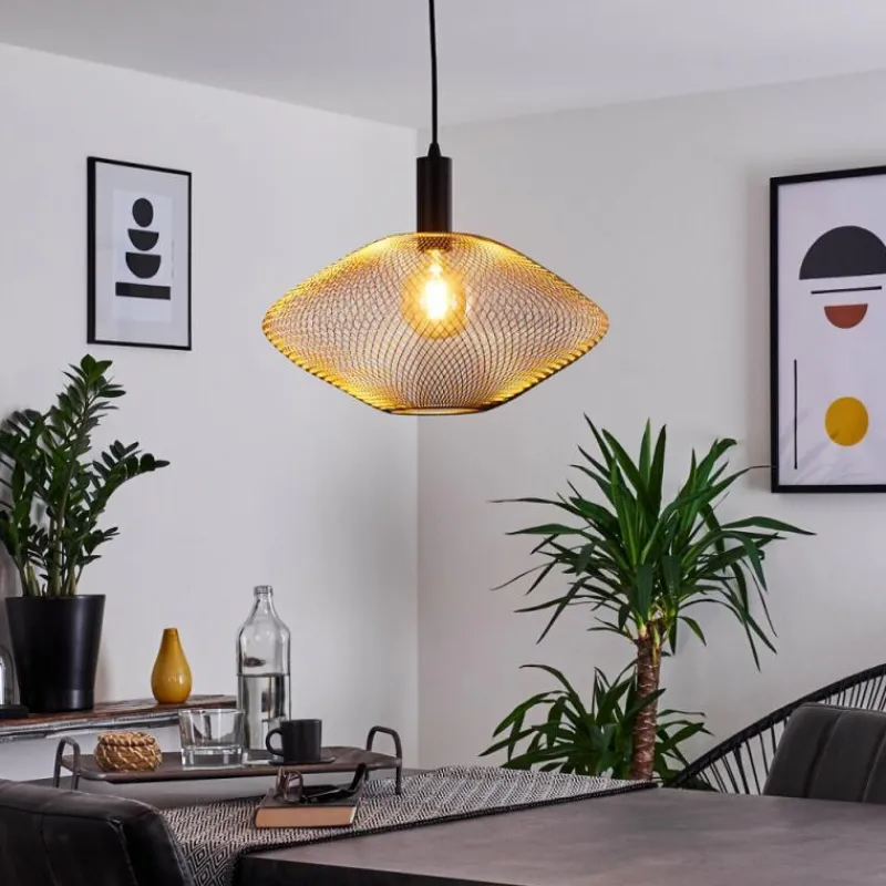 Lampes Dorées-hofstein Suspension Moholm Noir, 1 lumière