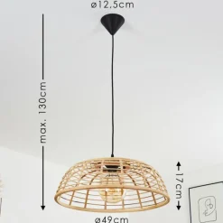 Style Boho-Chic-hofstein Suspension Mongolei Noir, 1 lumière