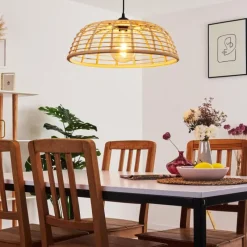 Style Boho-Chic-hofstein Suspension Mongolei Noir, 1 lumière