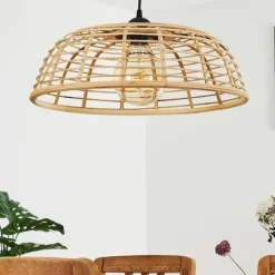 Style Boho-Chic-hofstein Suspension Mongolei Noir, 1 lumière