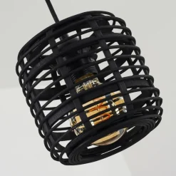 Style Boho-Chic-hofstein Suspension Mongolei Noir, 1 lumière