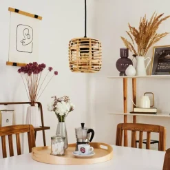 Style Boho-Chic-hofstein Suspension Mongolei Noir, 1 lumière