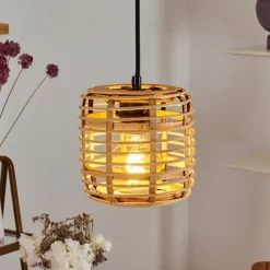 Style Boho-Chic-hofstein Suspension Mongolei Noir, 1 lumière