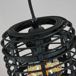 Style Boho-Chic-hofstein Suspension Mongolei Noir, 4 lumières