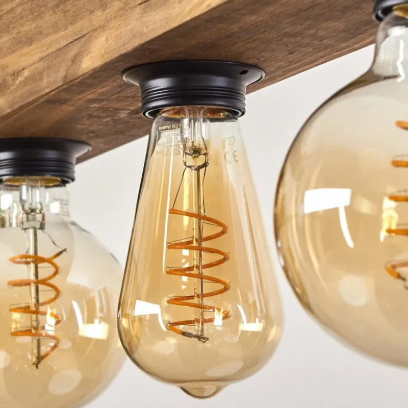 Lampes Industrielles-hofstein Suspension Montgomery Écru, Noir, 5 lumières