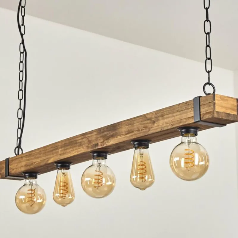 Lampes Industrielles-hofstein Suspension Montgomery Écru, Noir, 5 lumières