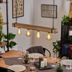 Lampes Industrielles-hofstein Suspension Montgomery Écru, Noir, 4 lumières