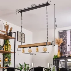 Lampes Industrielles-hofstein Suspension Montgomery Écru, Noir, 4 lumières