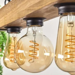 Lampes Industrielles-hofstein Suspension Montgomery Écru, Noir, 4 lumières