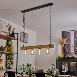 Lampes Industrielles-hofstein Suspension Montgomery Écru, Noir, 4 lumières