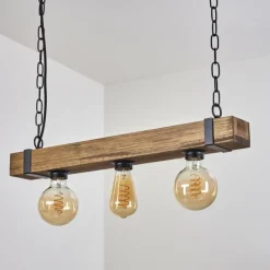 Lampes Industrielles-hofstein Suspension Montgomery Écru, Noir, 3 lumières