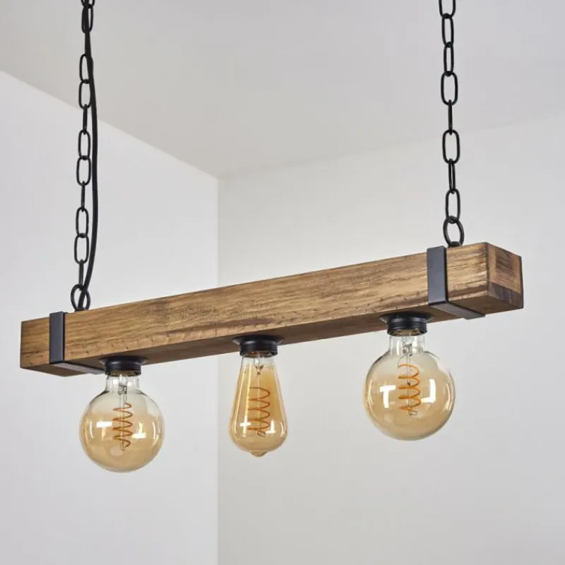 Lampes Industrielles-hofstein Suspension Montgomery Écru, Noir, 3 lumières